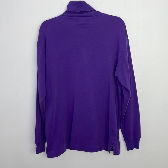 Ralph Lauren cotton saturated crest purple turtleneck - Picture 8 of 8
